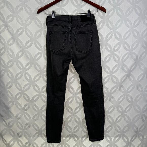 Everlane Mid Rise Skinny Ankle Washed Black Denim Jeans Women's US Size 26 - Picture 8 of 10